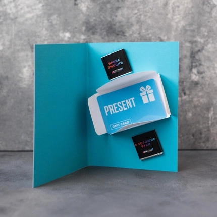 Подарочный конверт «Present» + шоколад